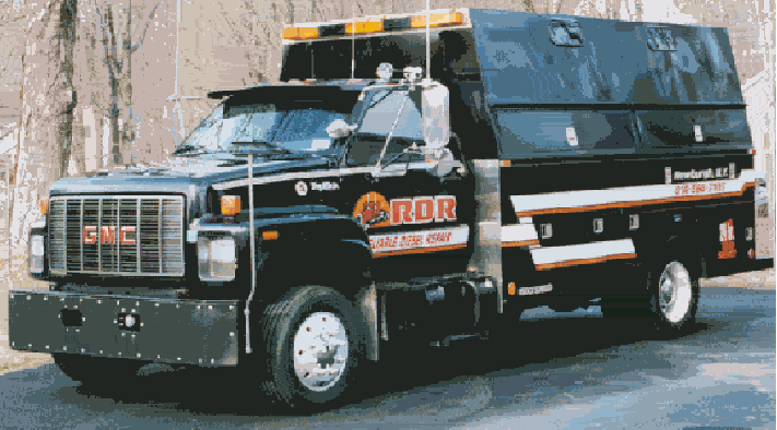 1996 GMC Topkick. 3116 Cat with an Allison Automatic. Monroe Custom Walk in Utility Body.